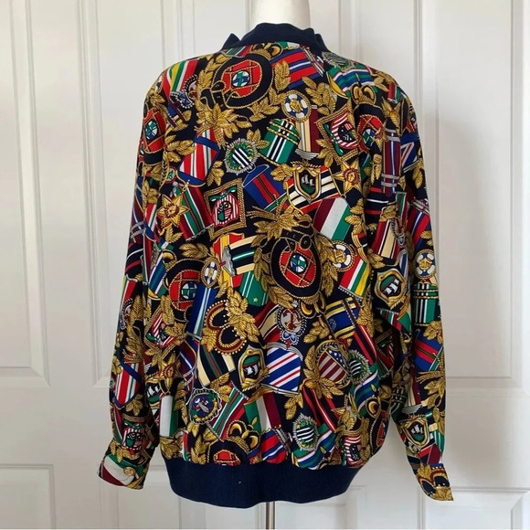 VTG Liz Claiborne Bomber Jacket Nautical Preppy Equestrian Old Money SZ 16 1X - Picture 7 of 15